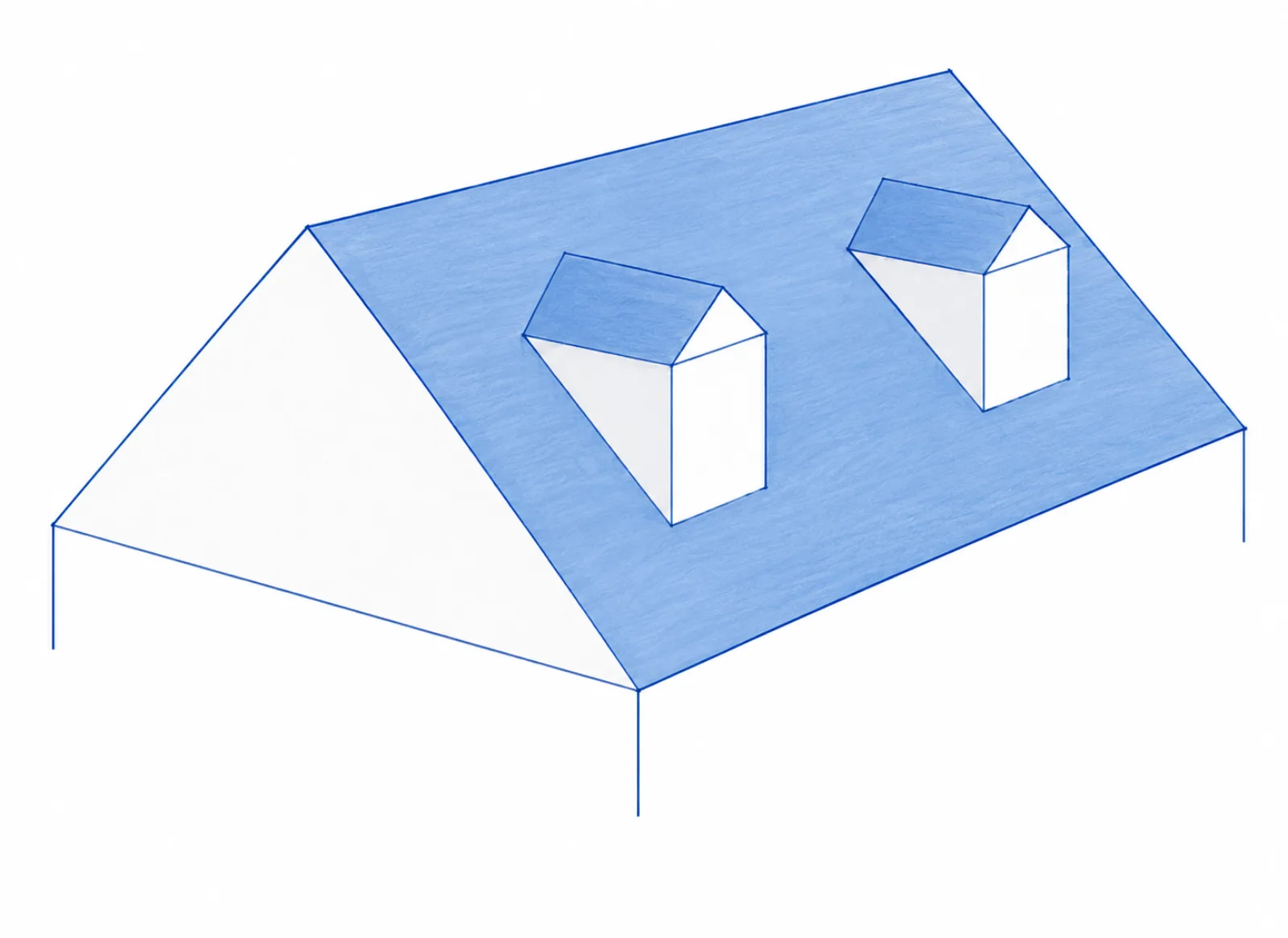 Roofline sketch of Pitched Roof Dormer